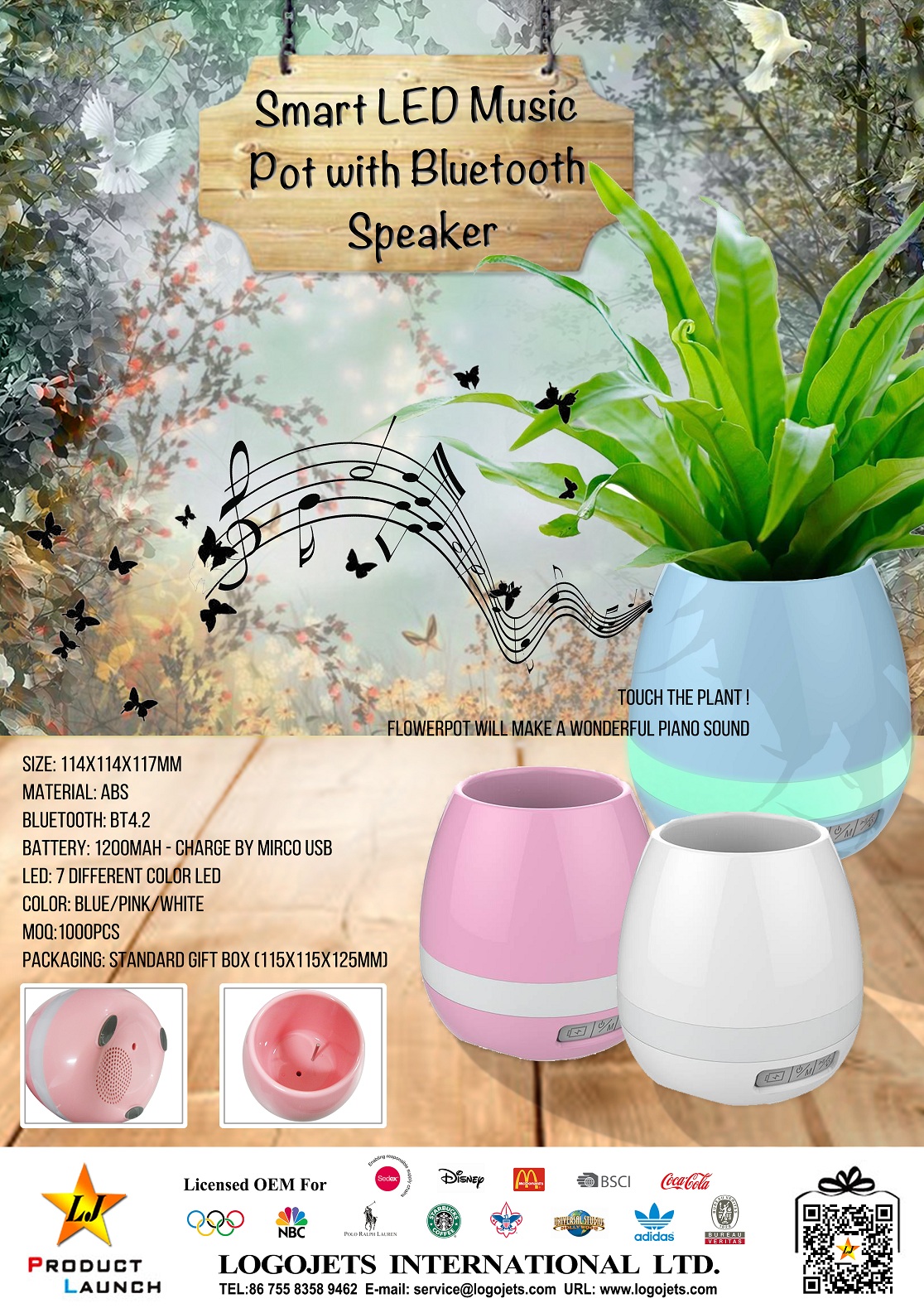 Smart LED Music Pot with Bluetooth Speaker