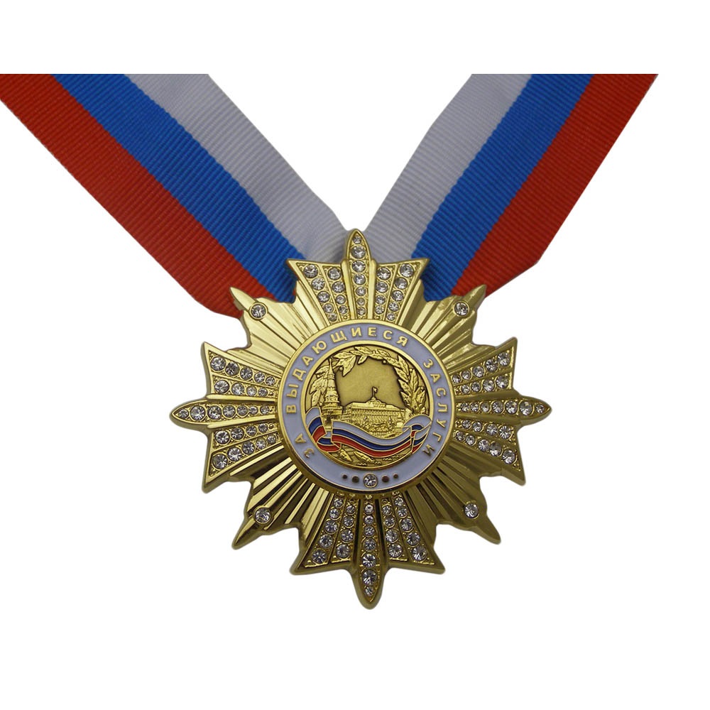 High quality military medal with stone